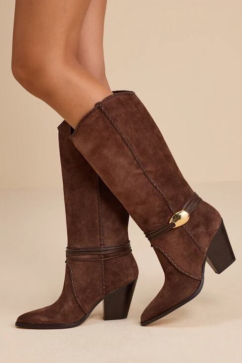 Dolce Vita Shoes - NWT Dolce Vita Jody Dark Brown Suede Leather Stitched Knee-High Boots 7.5